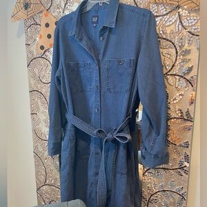 Gap Denim Utility style dress! Never worn. Tried on, super comfy! Size L Petite